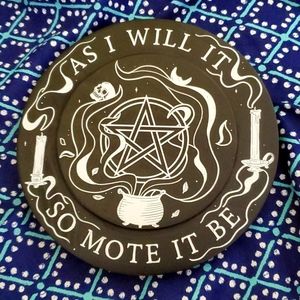 Brand New Wood Altar Tile Plate Pagan Witchcraft Halloween